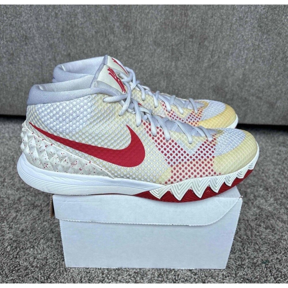 NIKE KYRIE 1 ID NIKE ID WHITE RED SPECKLE SIZE 10 MENS
